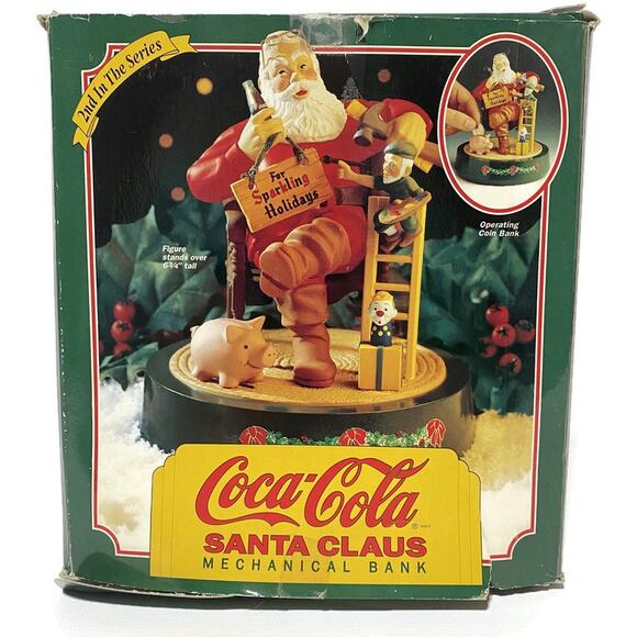 Coca Cola Santa Claus Mechanical Bank 1984 2nd in Series by Ertl in Original Box - Picture 10 of 12